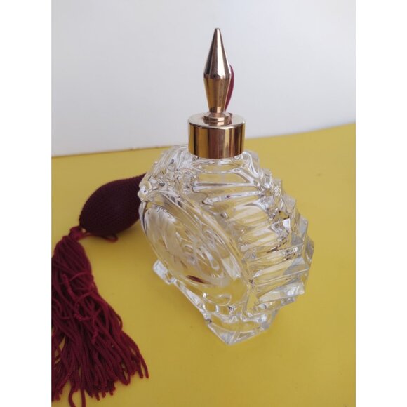 Vintage Cut Crystal Perfume atomizer bottle 5 1/2" France - Picture 3 of 4